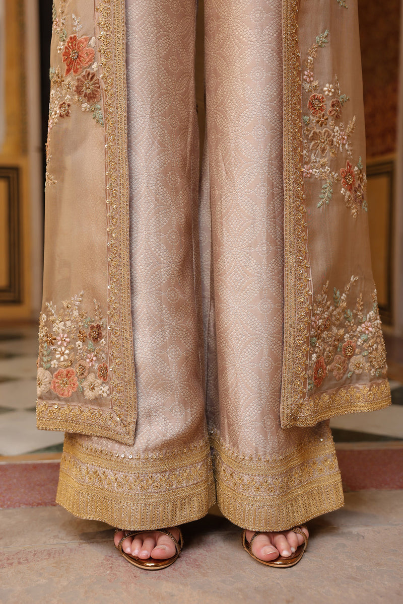 Ahista Ivory Cape Set silk tencel & organza kurta/kurta set by Niti Bothra in ivory for women in Singapore