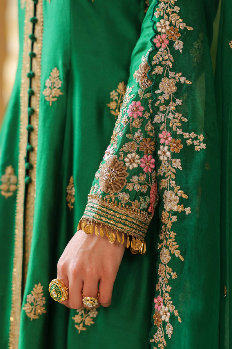Ahista Green Jacket Anarkali Set silk tencel kurta/kurta set by Niti Bothra in green for women in Singapore