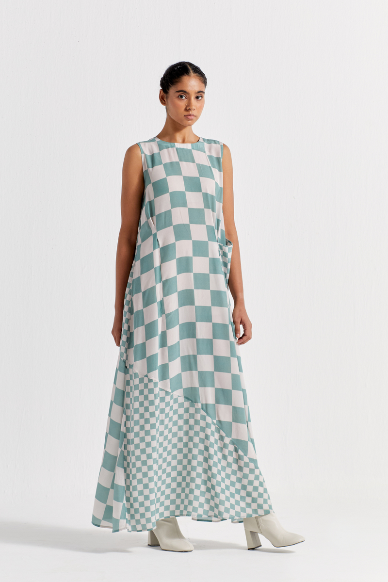 SLEEVELESS ASYMMETRIC DRESS CO-ORD (SET OF 2) poplin by THREE for women in Singapore