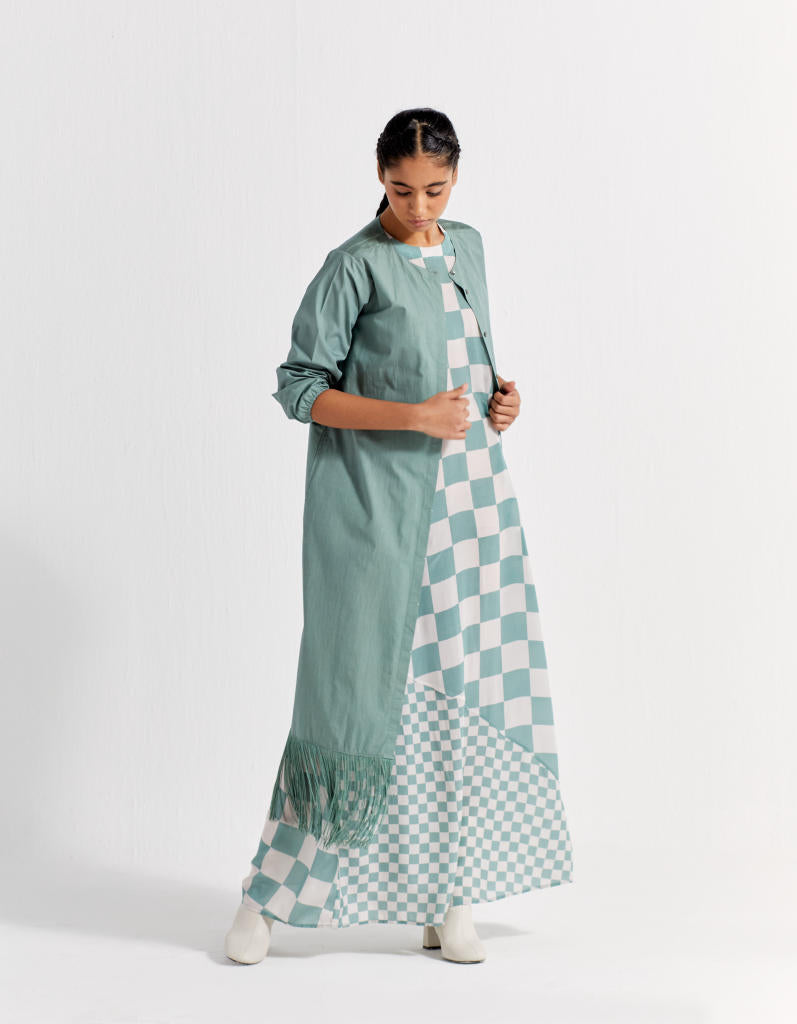 SLEEVELESS ASYMMETRIC DRESS CO-ORD (SET OF 2) poplin by THREE for women in Singapore