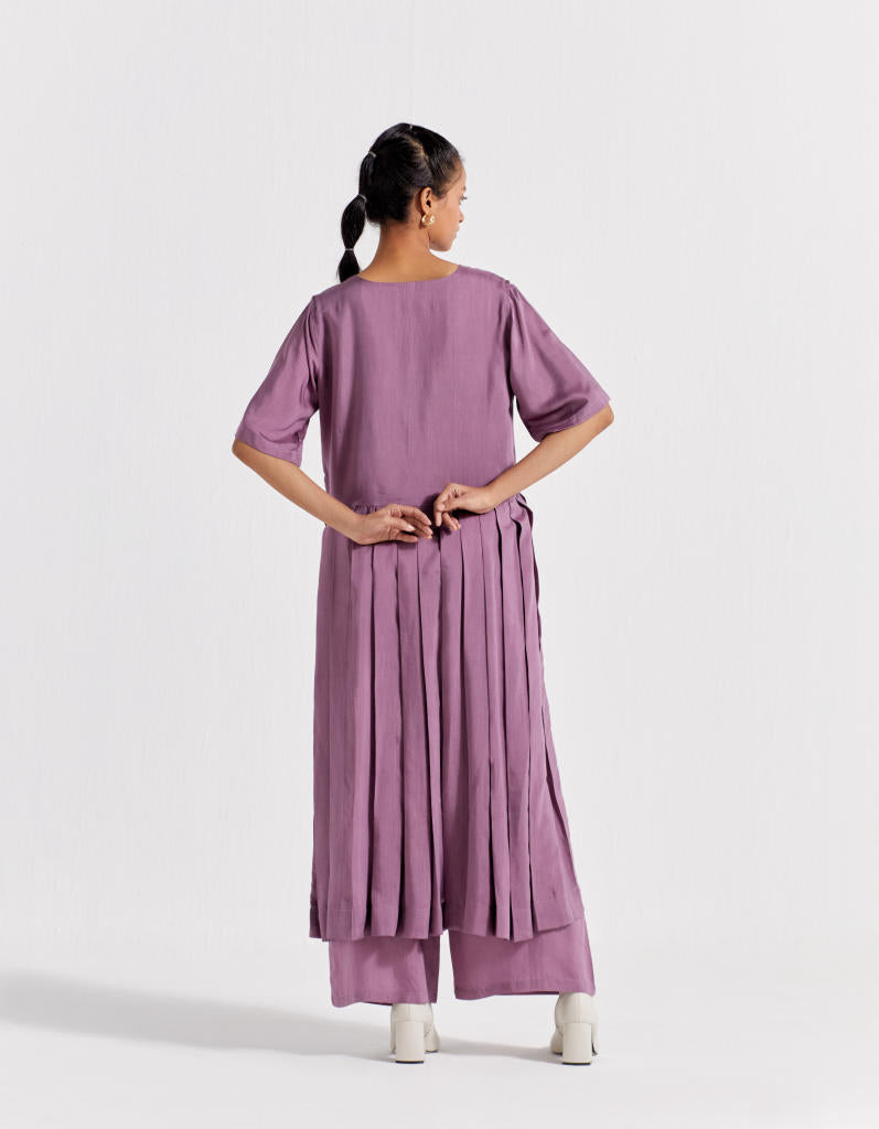 WAIST PLEAT TUNIC - LILAC bemberg by THREE for women in Singapore
