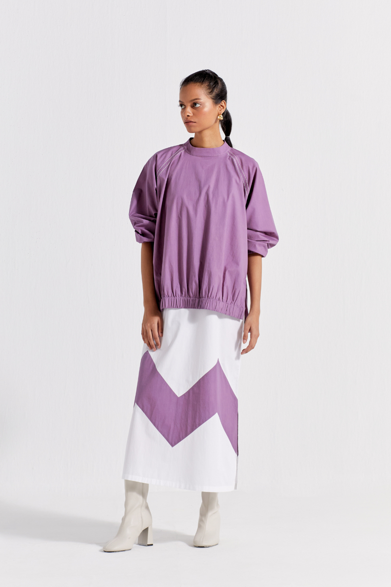 SHORT JUMPER - LILAC poplin by THREE for women in Singapore