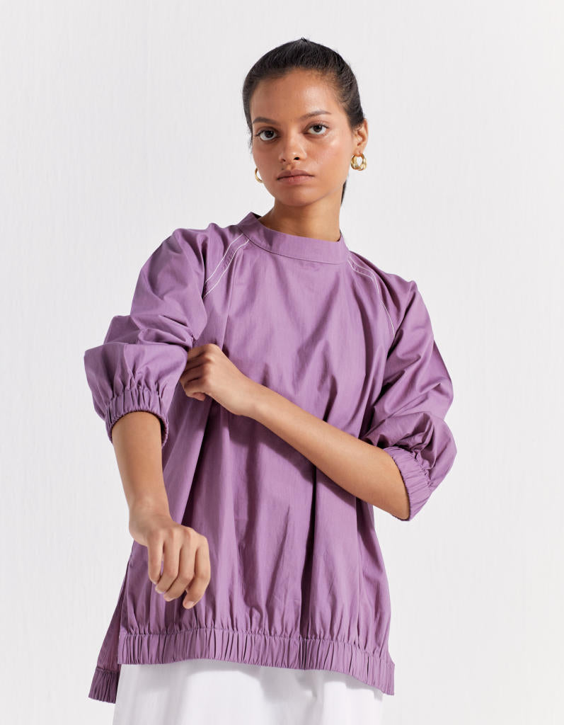 SHORT JUMPER - LILAC poplin by THREE for women in Singapore