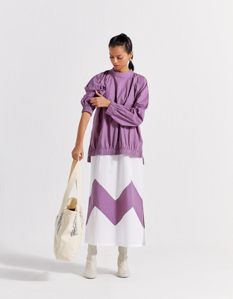 SHORT JUMPER - LILAC poplin by THREE for women in Singapore