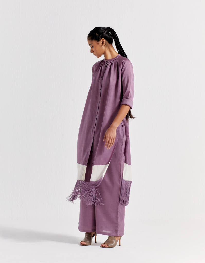 BROAD BOTTOM - LILAC chanderi by THREE for women in Singapore