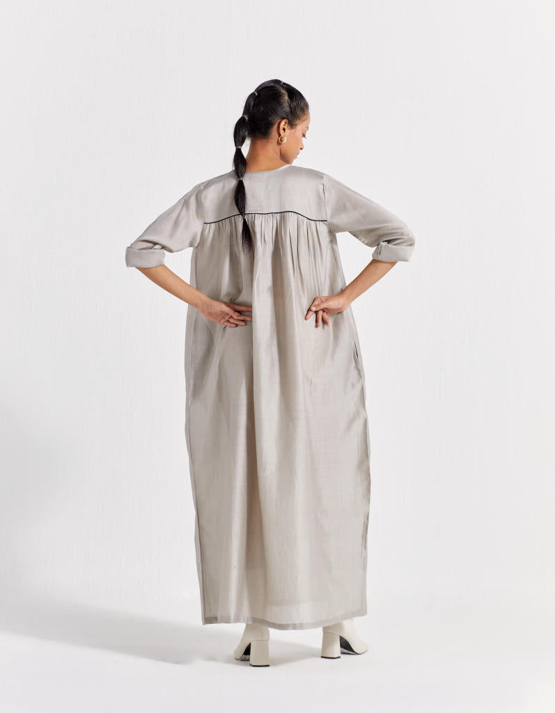 APPLIQUE JACKET CO-ORD (SET OF 2) chanderi by THREE in navy color for women in Singapore