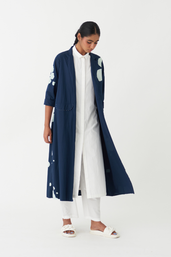 FLORAL JACKET (SET OF 3) poplin by THREE in navy color for women in Singapore