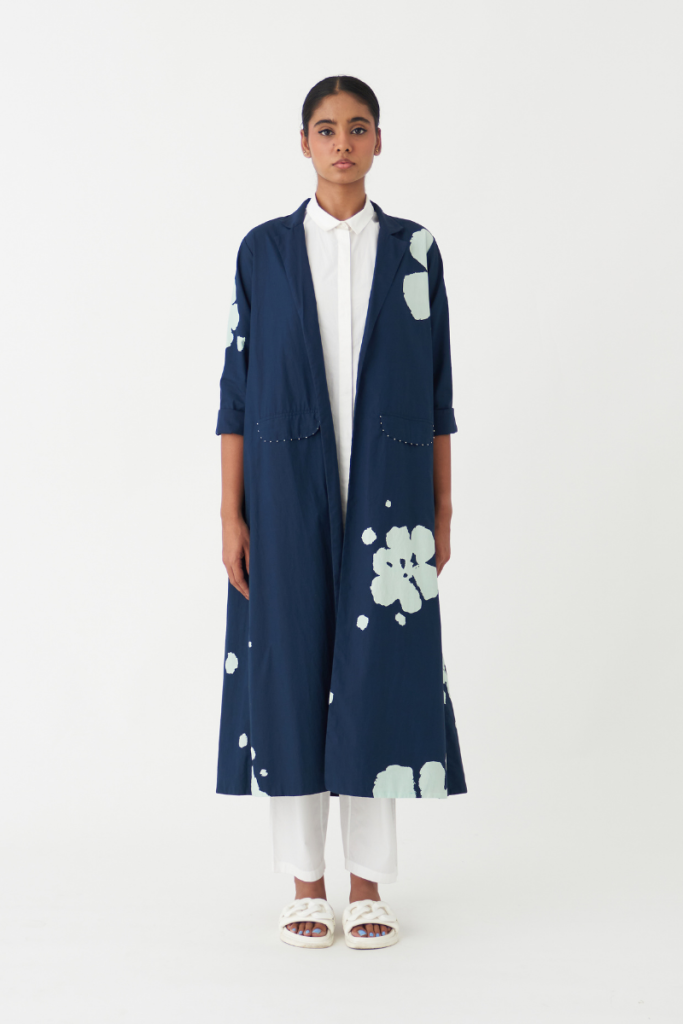 FLORAL JACKET (SET OF 3) poplin by THREE in navy color for women in Singapore