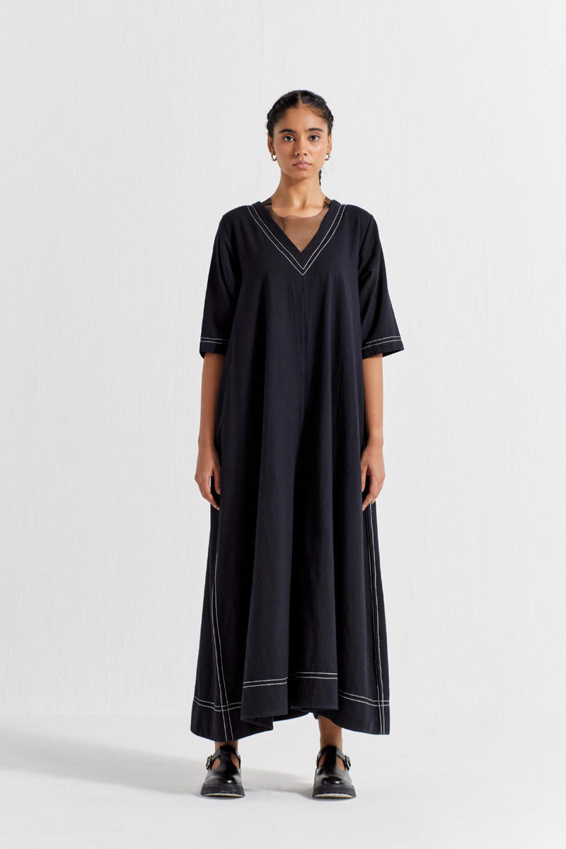 JUMPSUIT CO-ORD poplin by THREE in black color for women in Singapore