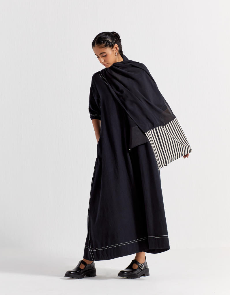 JUMPSUIT CO-ORD poplin by THREE in black color for women in Singapore