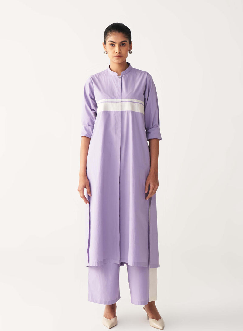 BACK PLEAT JACKET-LAVENDER poplin by THREE for women in Singapore