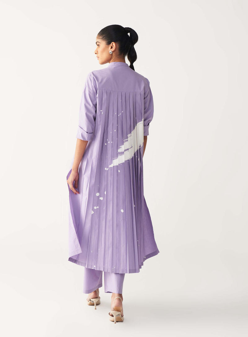 BACK PLEAT JACKET-LAVENDER poplin by THREE for women in Singapore