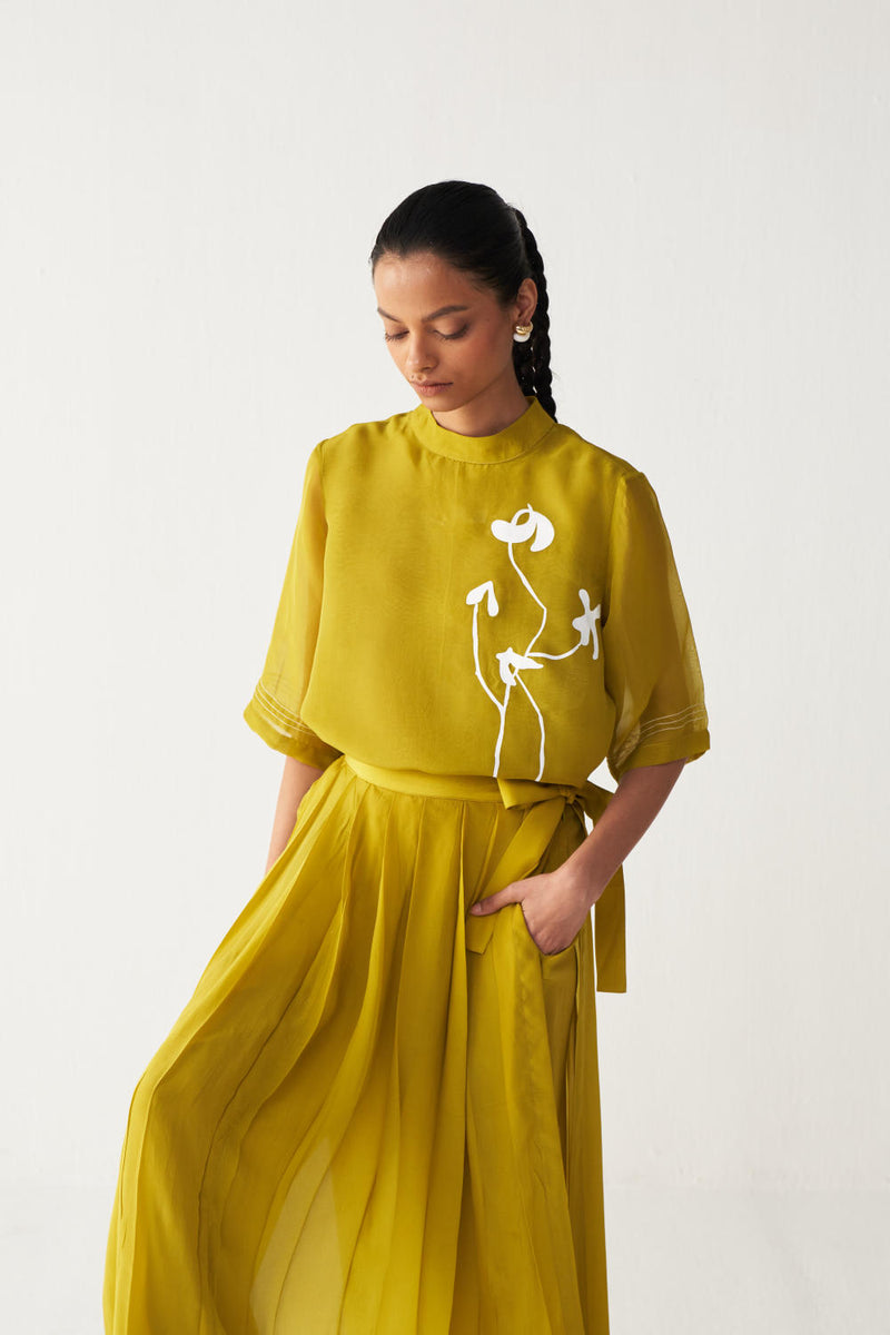 POPPY TOP-LIME organza by THREE for women in Singapore