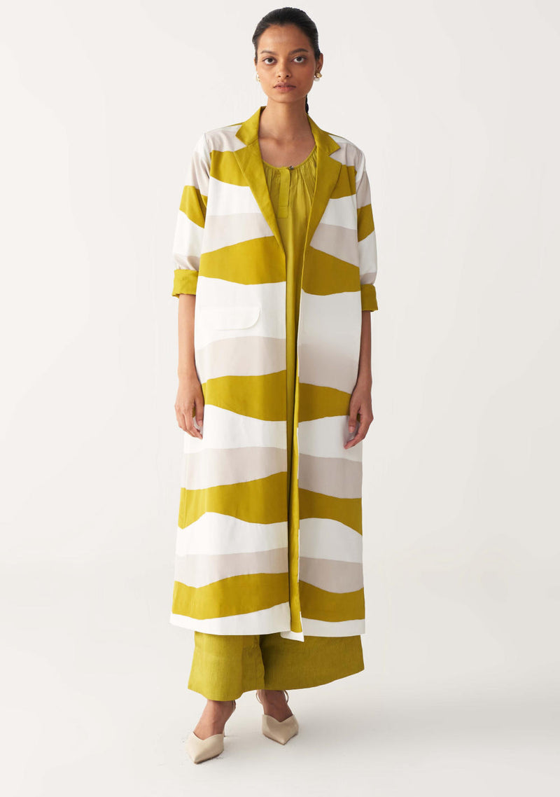 APPLIQUE JACKET CO-ORD (SET OF 3)-LIME bemberg by THREE for women in Singapore