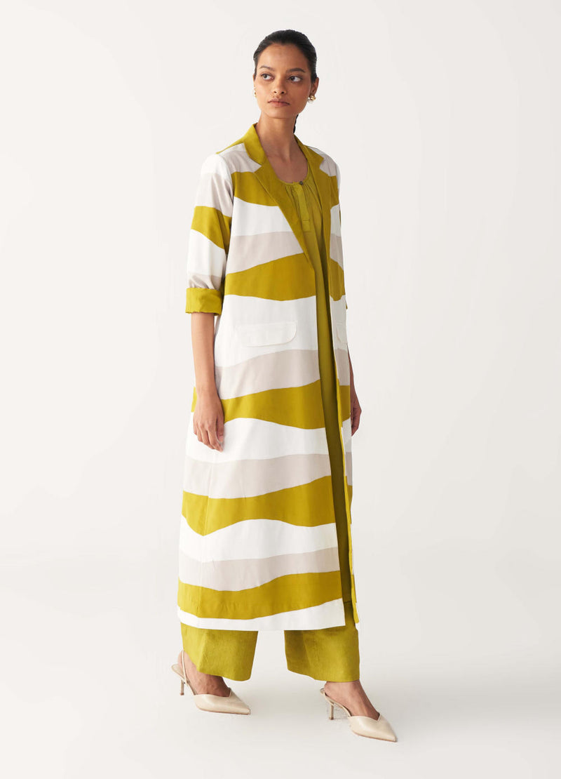 APPLIQUE JACKET CO-ORD (SET OF 3)-LIME bemberg by THREE for women in Singapore