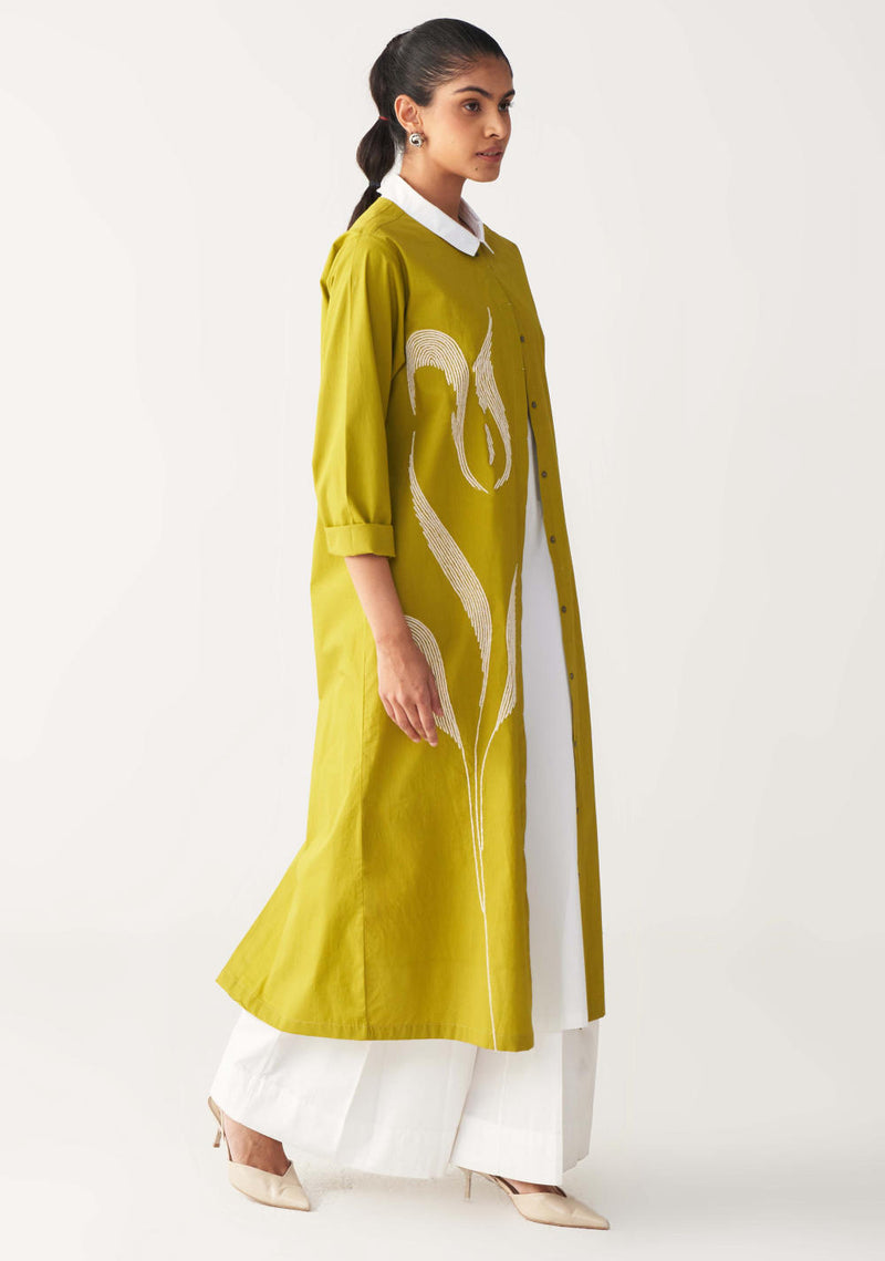INFINITY EMB. JACKET -LIME poplin by THREE for women in Singapore