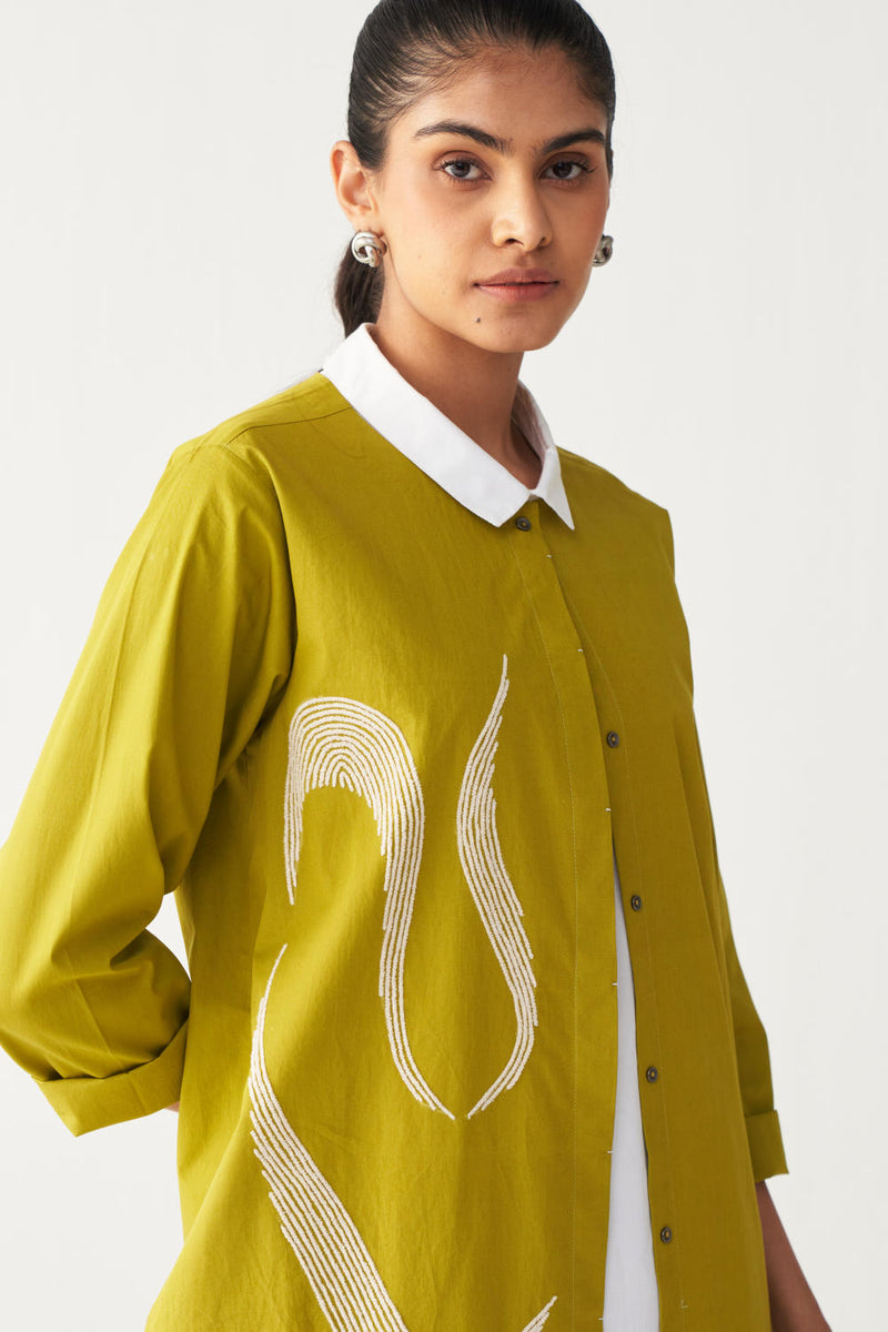 INFINITY EMB. JACKET -LIME poplin by THREE for women in Singapore