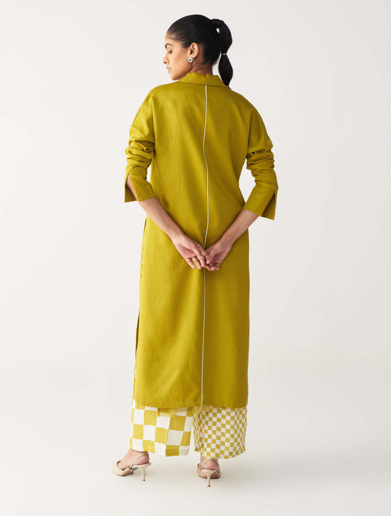 V NECK TUNIC-LIME by THREE for women in Singapore
