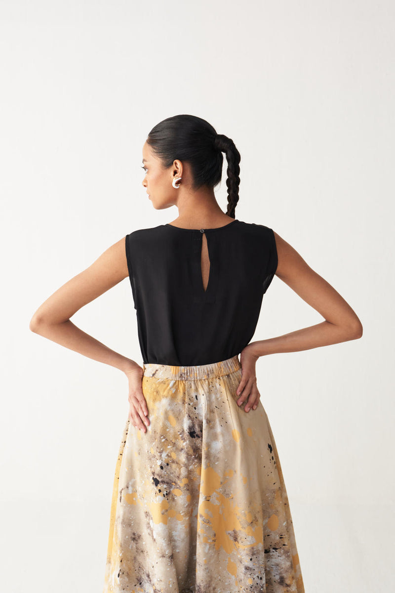 CIRCULAR PAINTER SKIRT-MULTI-COLOUR silk by THREE in multi color for women in Singapore