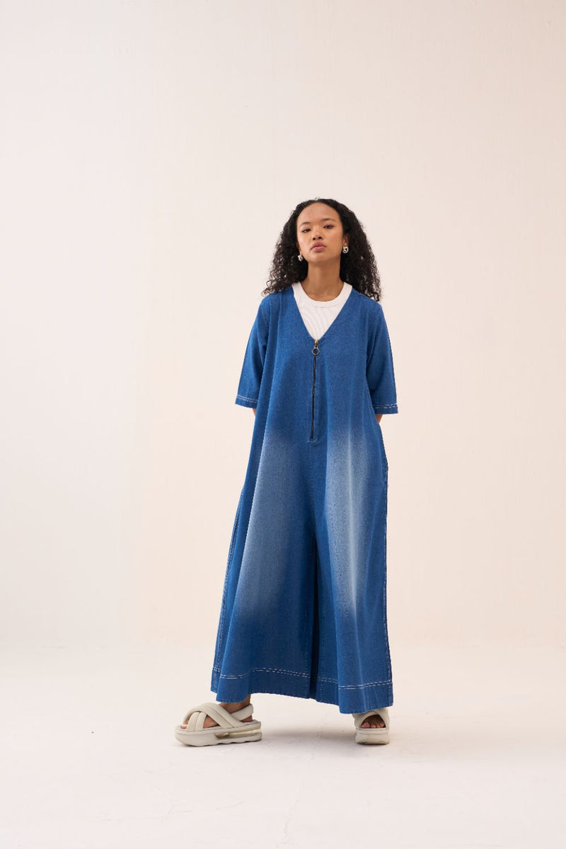 Denim Jumpsuit by THREE for women in Singapore