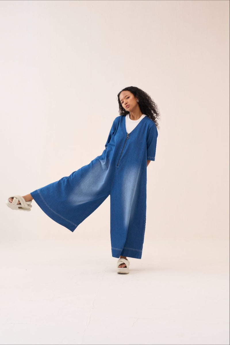 Denim Jumpsuit by THREE for women in Singapore