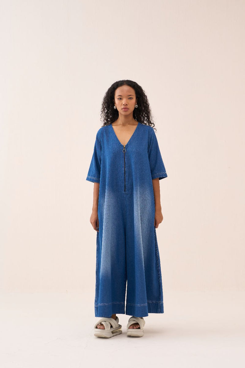 Denim Jumpsuit by THREE for women in Singapore