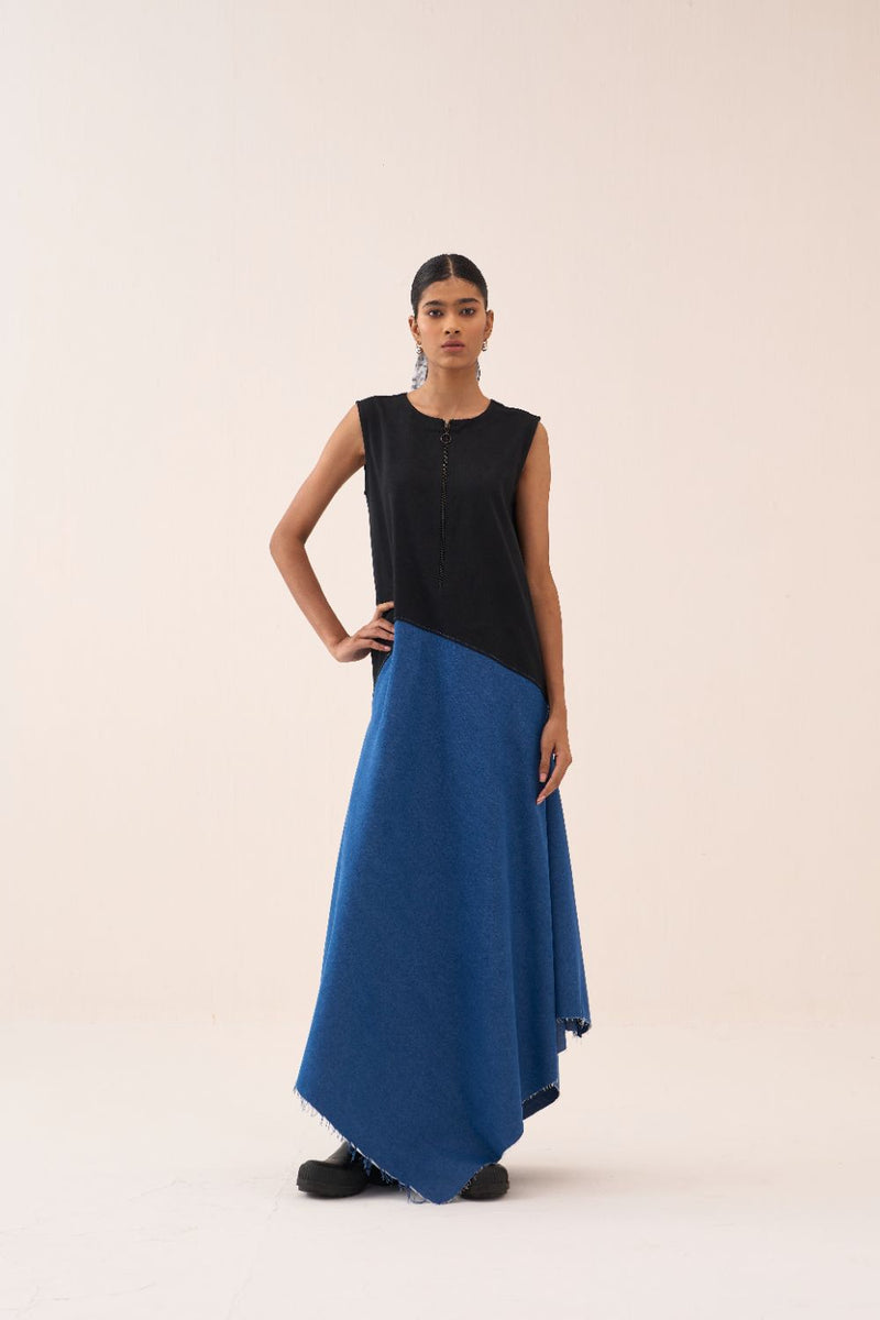 Handkerchief Dress by THREE in black color for women in Singapore