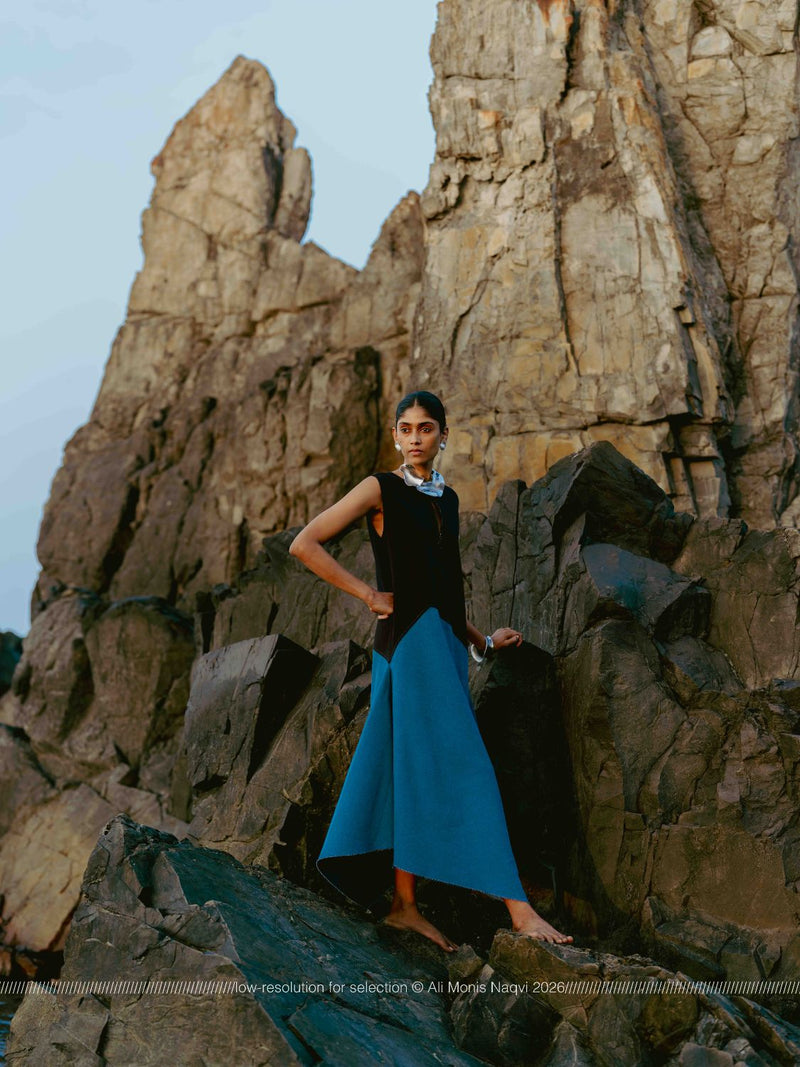 Handkerchief Dress by THREE in black color for women in Singapore