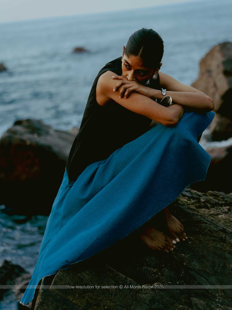 Handkerchief Dress by THREE in black color for women in Singapore