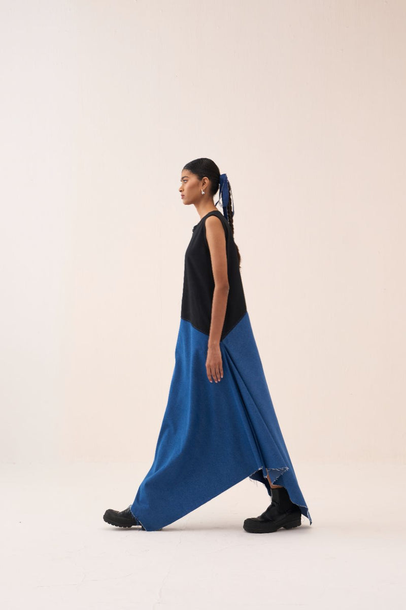 Handkerchief Dress by THREE in black color for women in Singapore