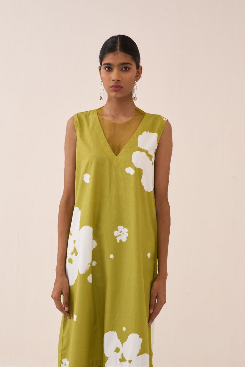 Self-Tie Floral Dress poplin by THREE in ivory color for women in Singapore