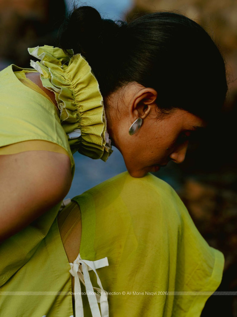 Self-Tie Floral Dress poplin by THREE in ivory color for women in Singapore