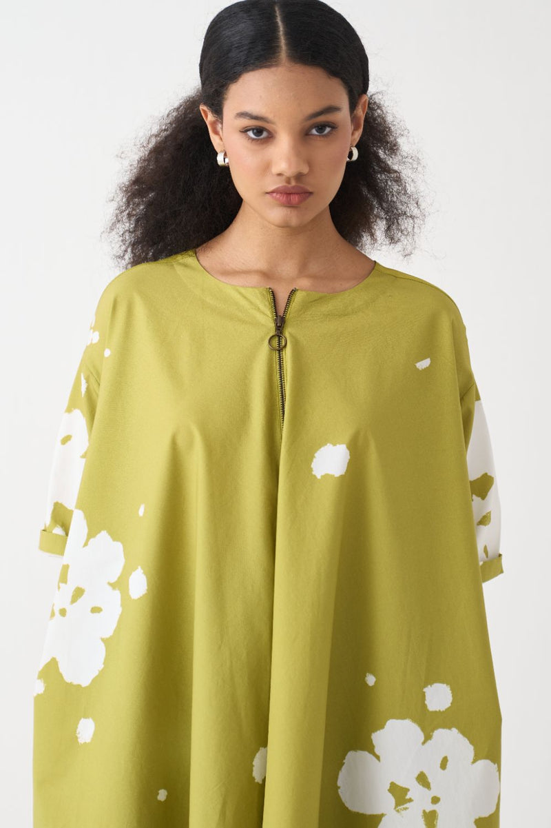 Wide Hem Floral Dress poplin by THREE for women in Singapore