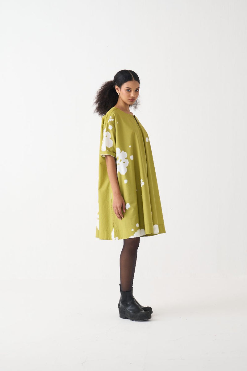 Wide Hem Floral Dress poplin by THREE for women in Singapore