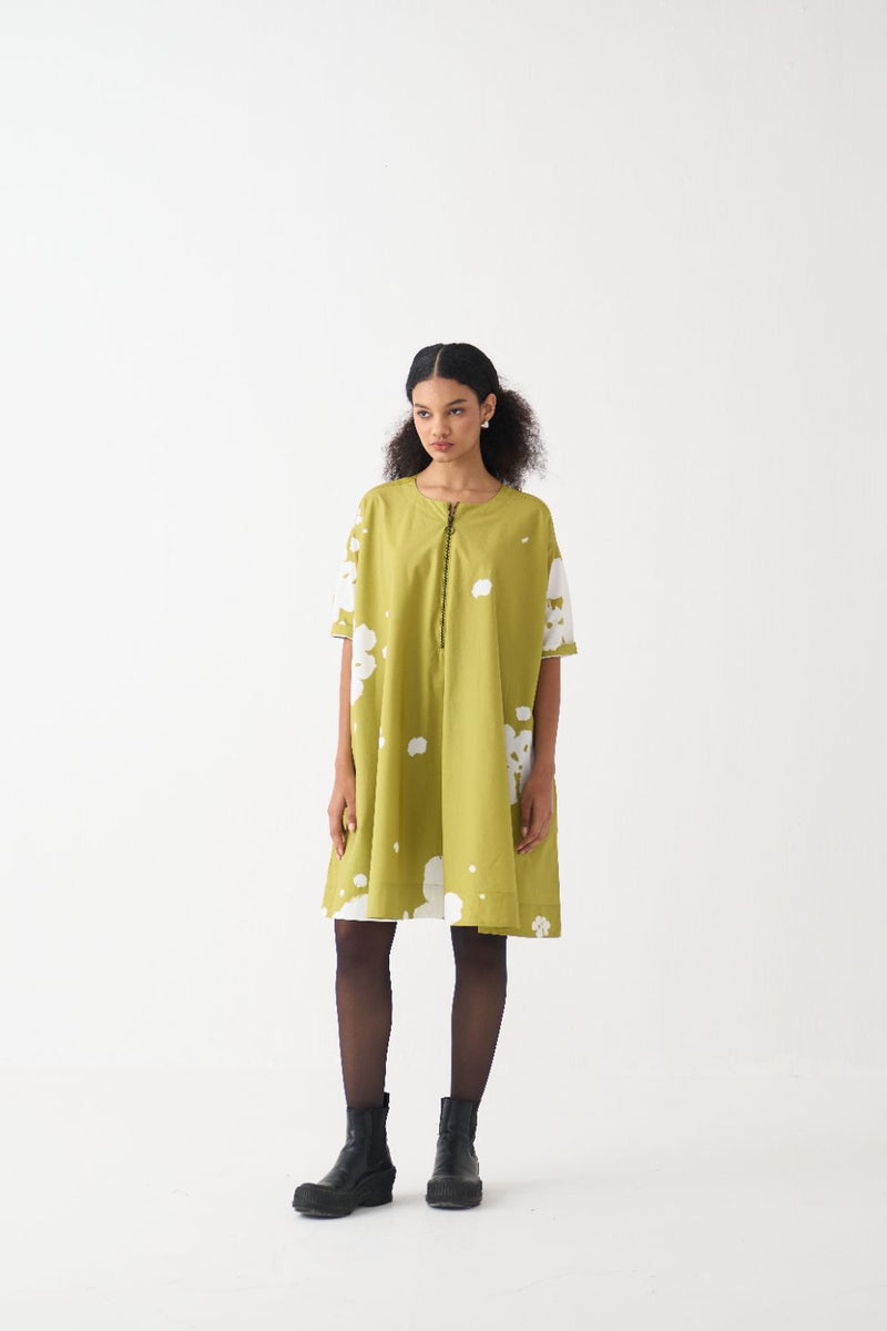 Wide Hem Floral Dress poplin by THREE for women in Singapore