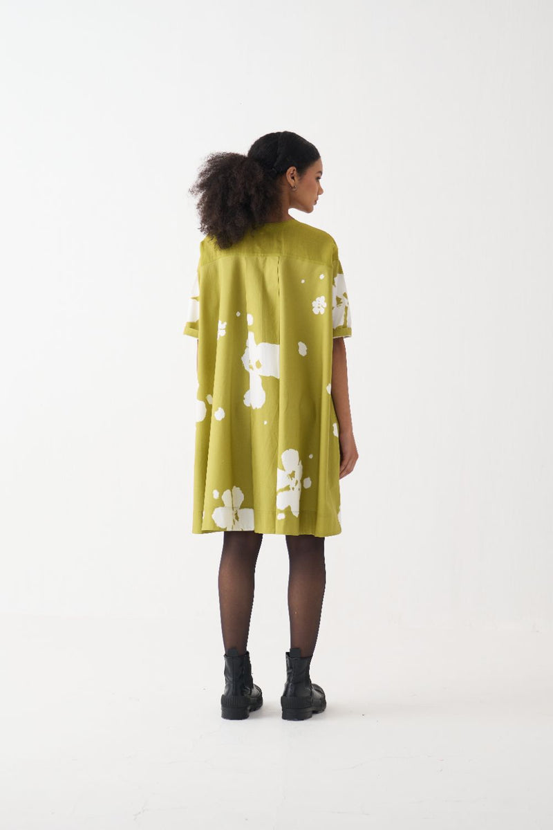 Wide Hem Floral Dress poplin by THREE for women in Singapore