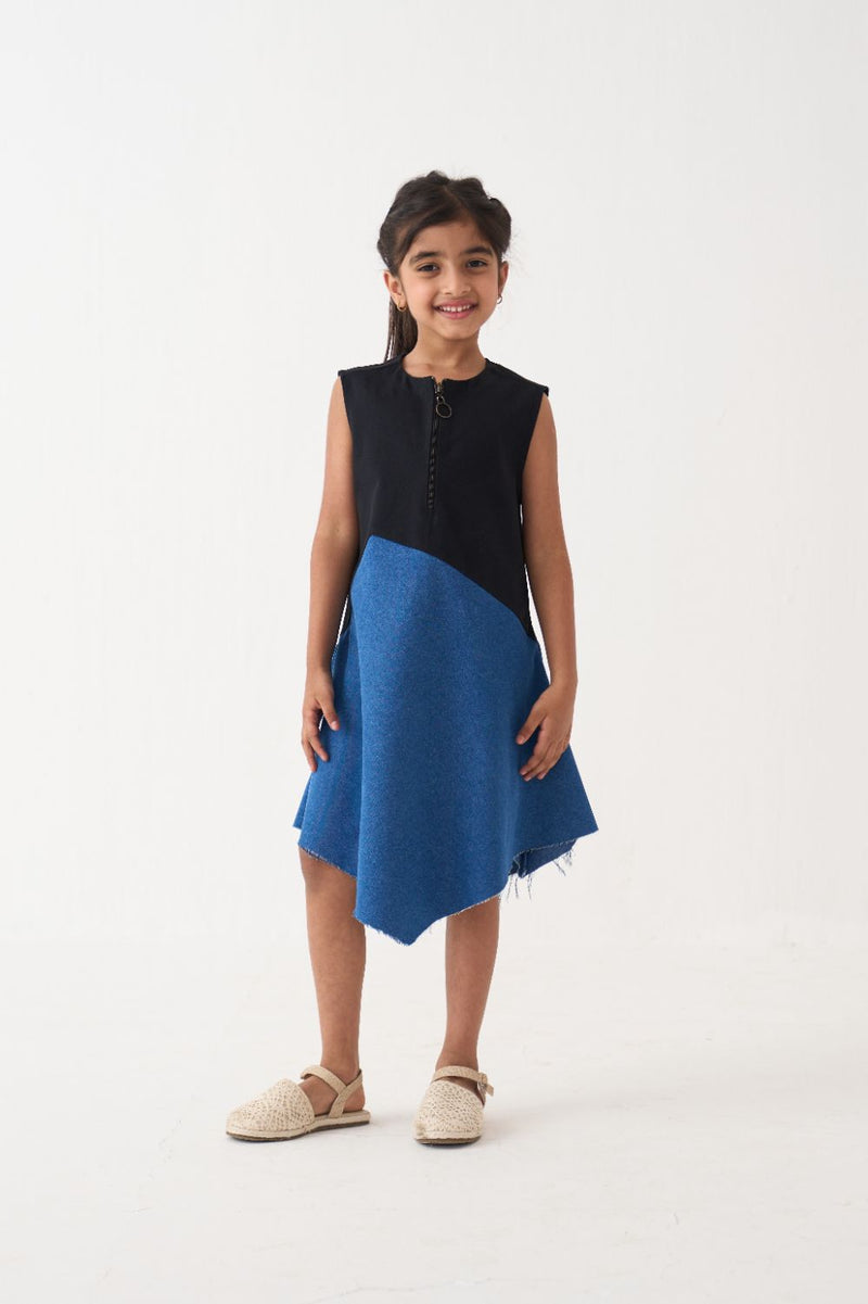 Girl - Handkerchief Dress - Black by THREE Kids in black color for kids in Singapore