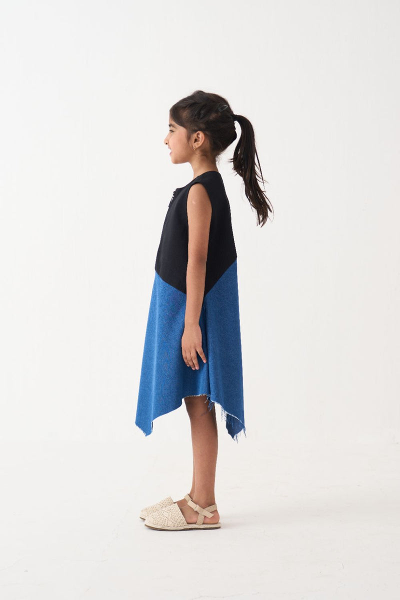 Girl - Handkerchief Dress - Black by THREE Kids in black color for kids in Singapore