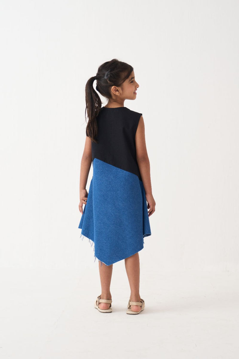 Girl - Handkerchief Dress - Black by THREE Kids in black color for kids in Singapore