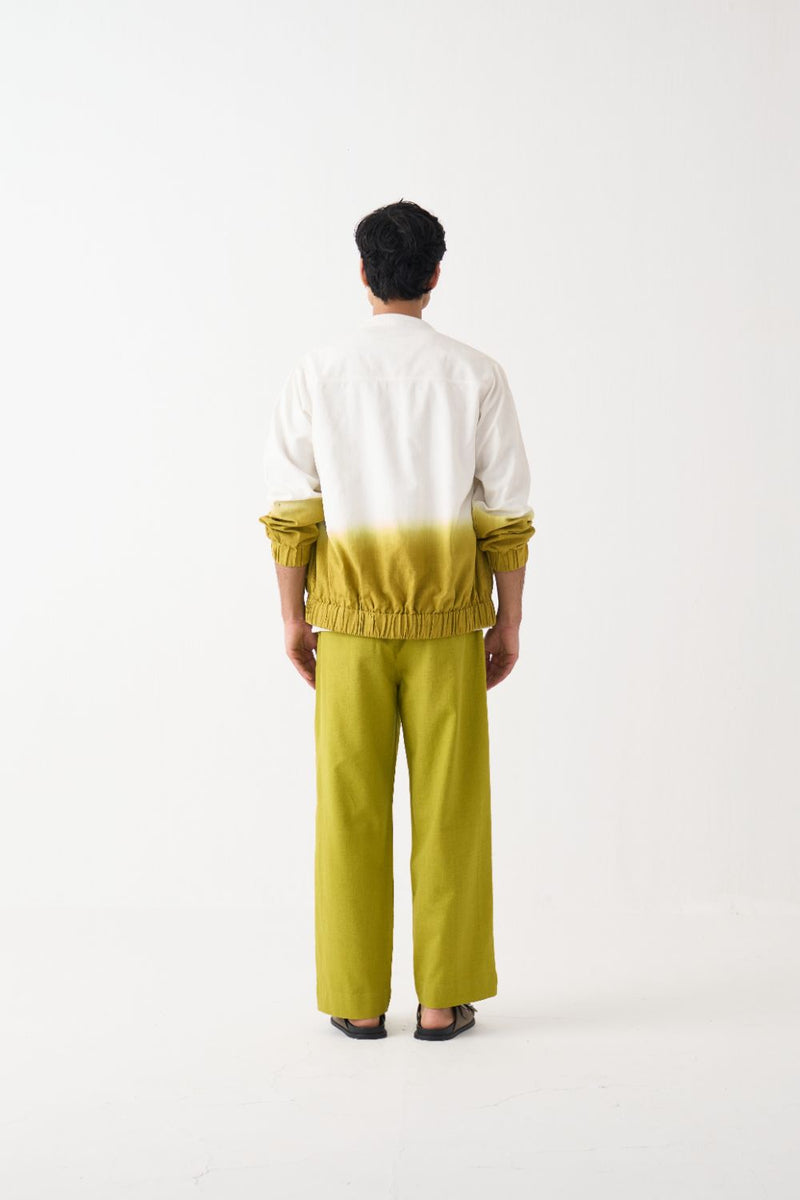 Dip Dye Bomber Jacket Co-Ord - Dark Brown cotton by Three Men in brown color for men in Singapore
