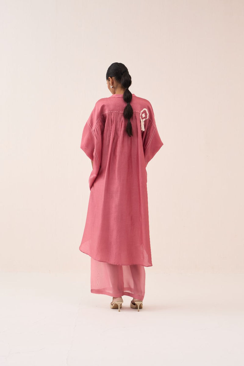 Fringe Bat Sleeve Shirt chanderi by THREE for women in Singapore