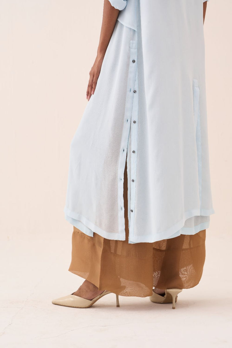 Tie Jacket Co-Ord (Slip Included) (Set Of 2) silk by THREE in sand color for women in Singapore