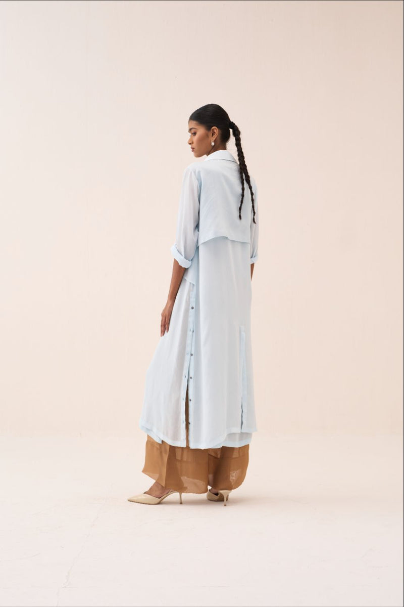 Tie Jacket Co-Ord (Slip Included) (Set Of 2) silk by THREE in sand color for women in Singapore
