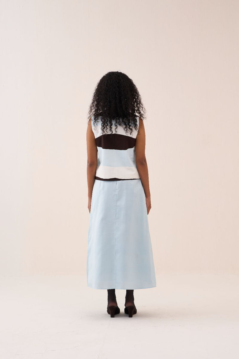 Applique Vest chanderi by THREE in brown color for women in Singapore