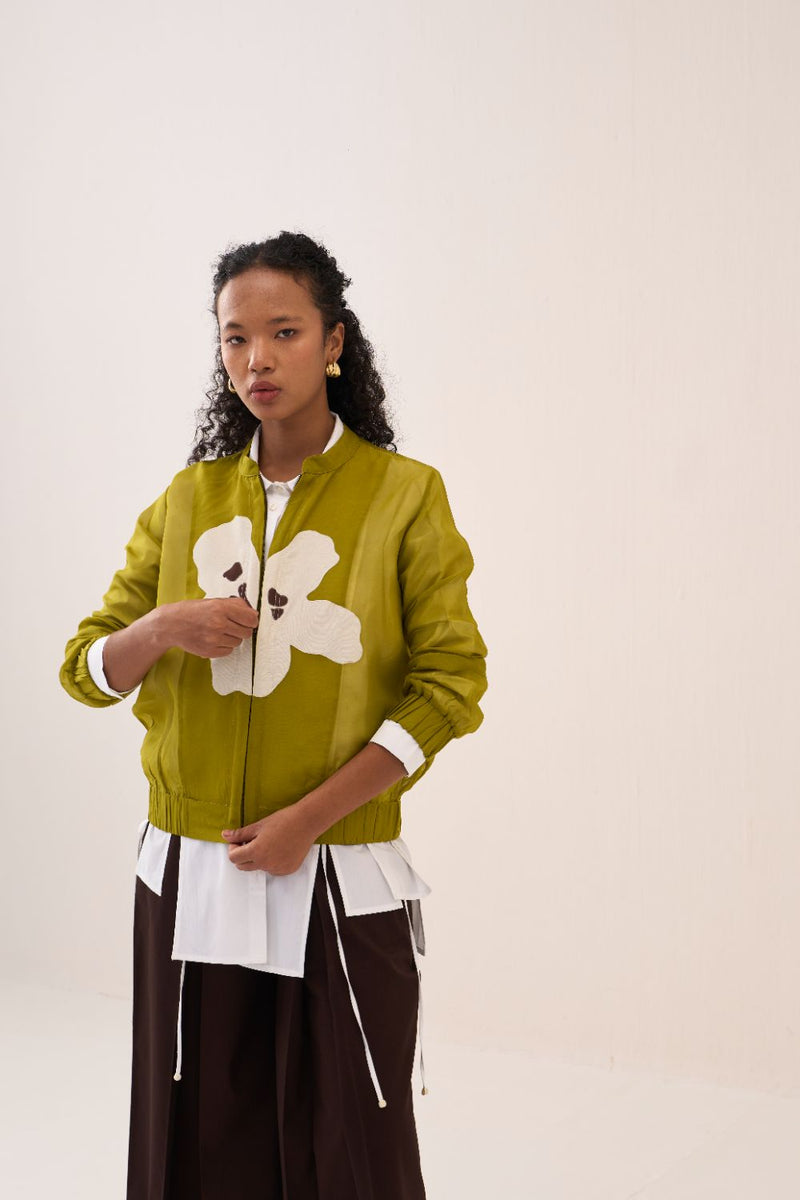 Panelled Shirt poplin by THREE in white color for women in Singapore