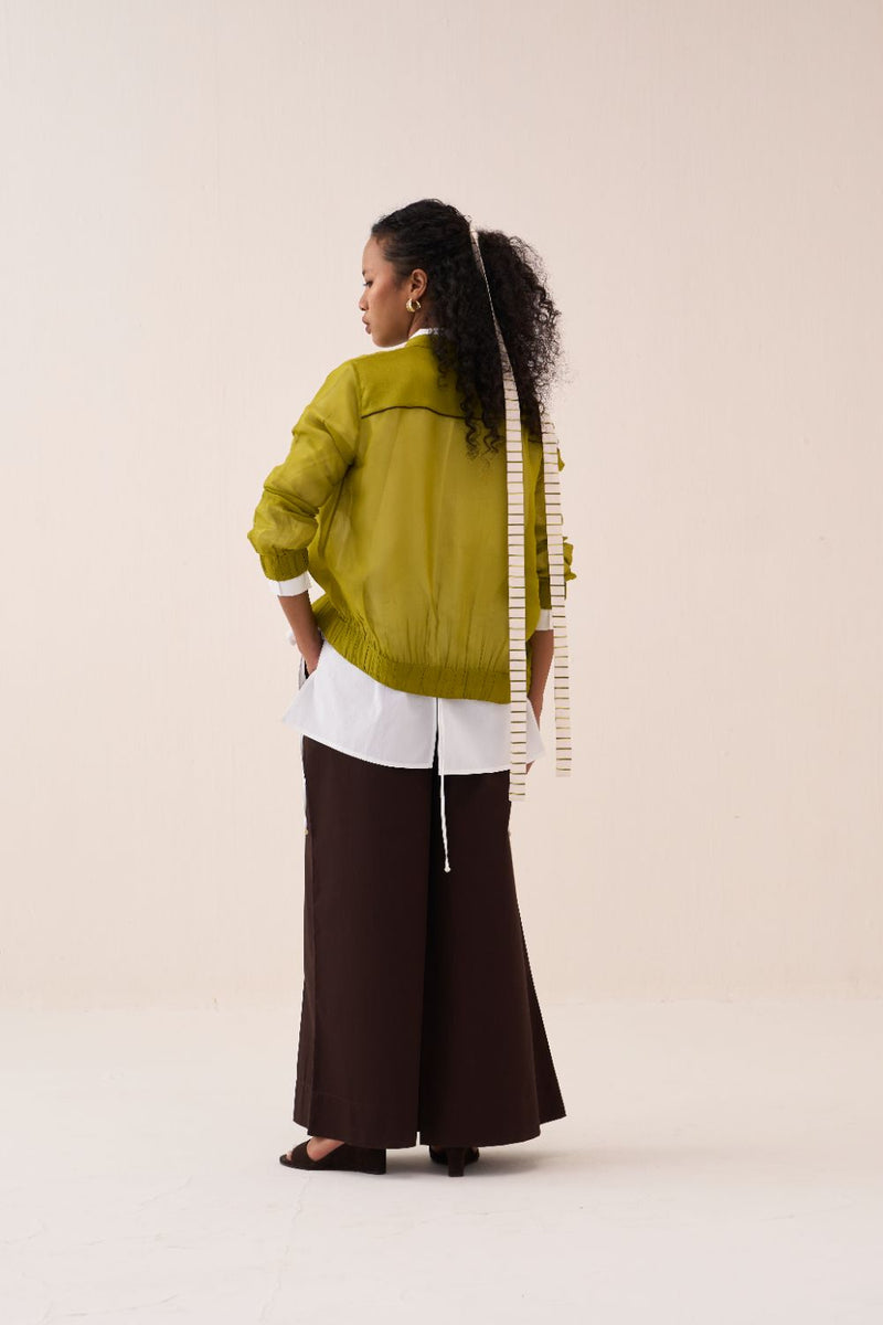 Panelled Shirt poplin by THREE in white color for women in Singapore