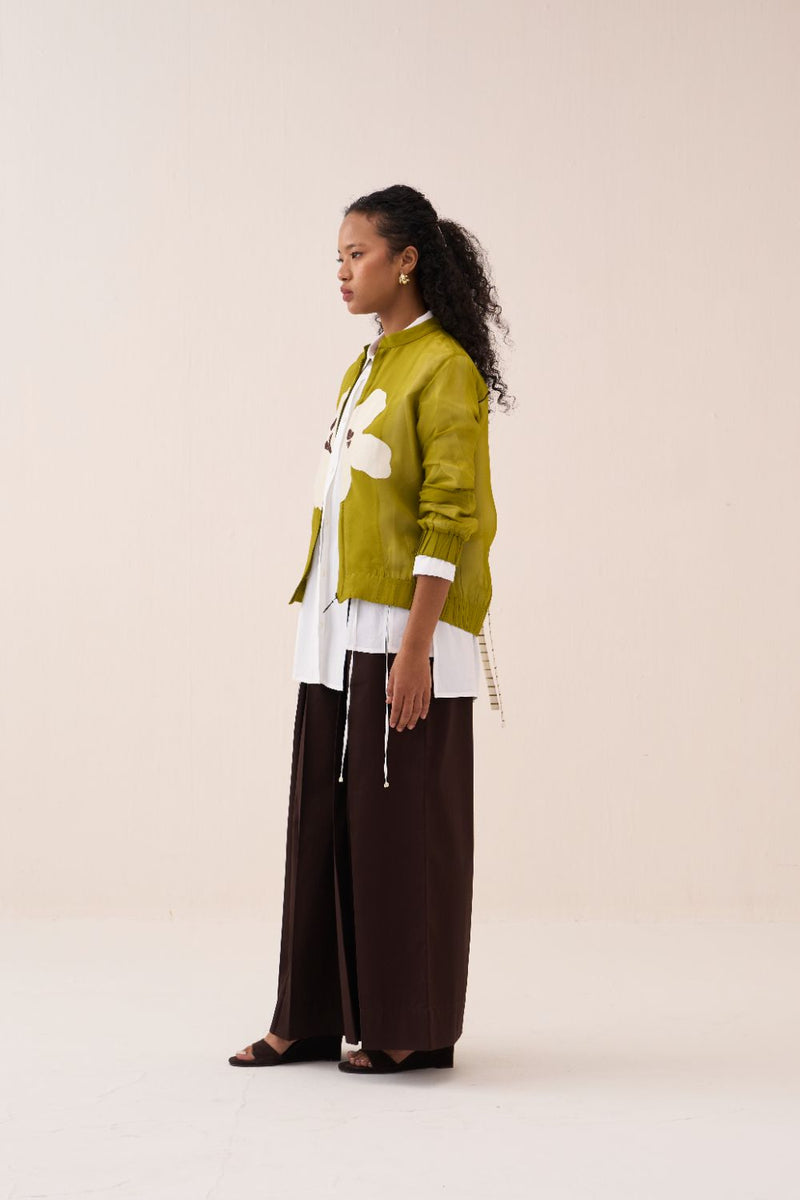 Panelled Shirt poplin by THREE in white color for women in Singapore