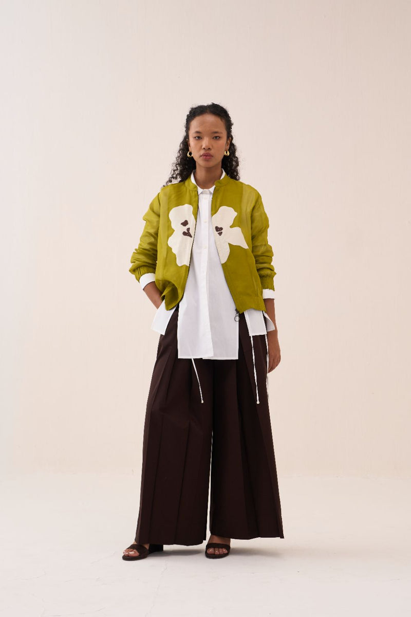 Panelled Shirt poplin by THREE in white color for women in Singapore
