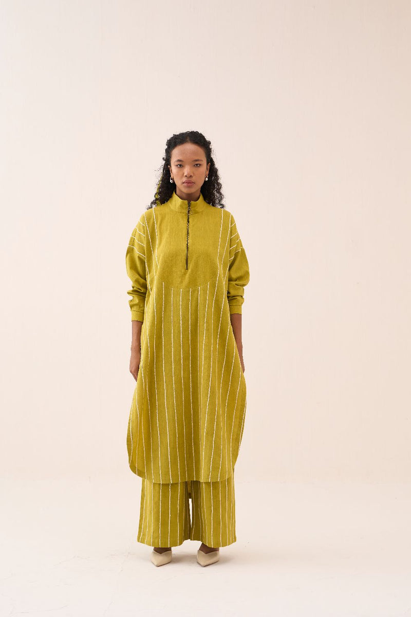 U-Yoke Emb. Tunic Co-Ord (Set Of 2) cotton by THREE for women in Singapore