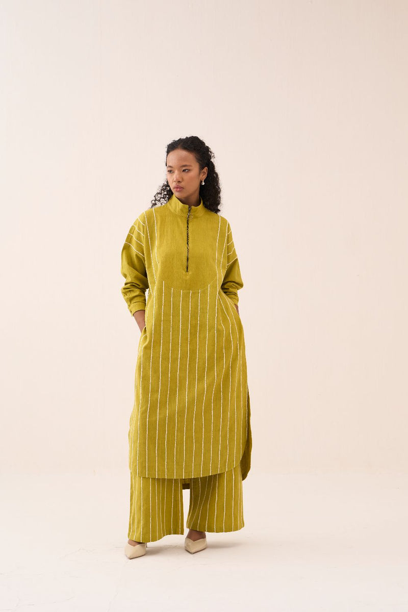 U-Yoke Emb. Tunic Co-Ord (Set Of 2) cotton by THREE for women in Singapore